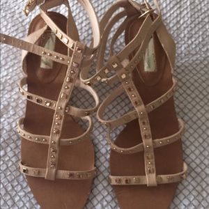 Inc tan studded sandals